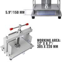 Boekbinding Persmachine - 12x8,7, 3306 lbs Druk, Non-Slip Voet Pads