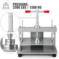 Boekbinding Persmachine - 12x8,7, 3306 lbs Druk, Non-Slip Voet Pads