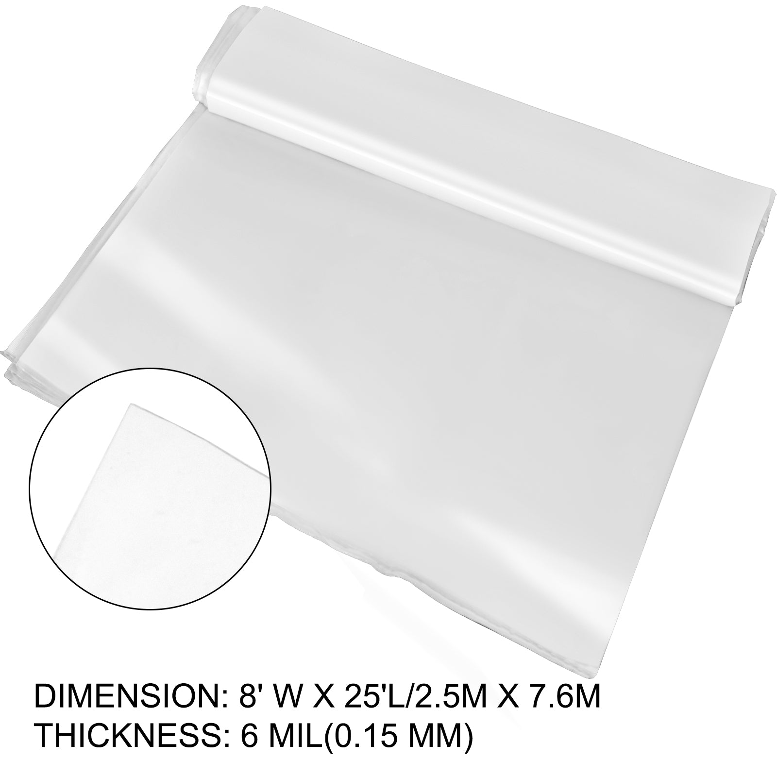 Drivhus Polyethylen Film, 6 Mil Tykkelse, UV-resistent, Nem Udfoldning