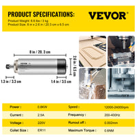 Spindelmotor VFD Inverter, 220V Ingång & Utgång, CNC Gravering