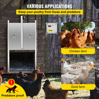 Automatic Chicken Coop Door, Durable, Easy Installation, Timer & Light Sensor Control