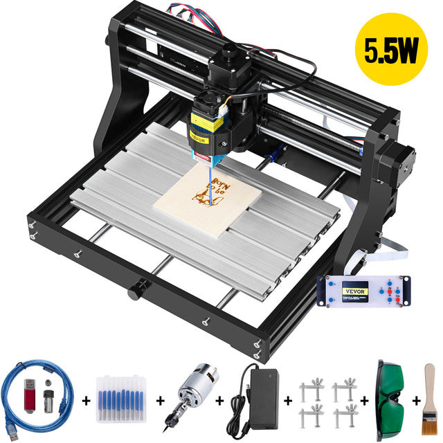 CNC-jyrsin kaiverruskone, lasermoduuli, USB-portti