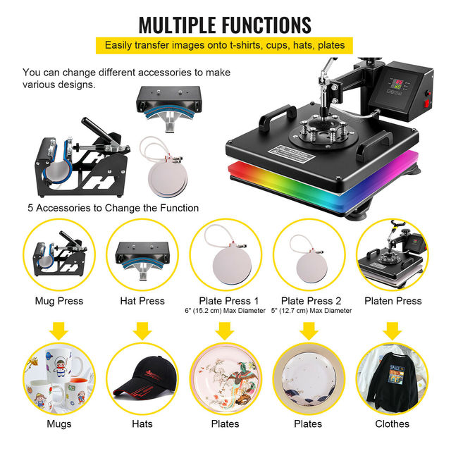 Heat Press Machine, Multi-Functional Heat Transfer, Two-Layer Insulation Technology