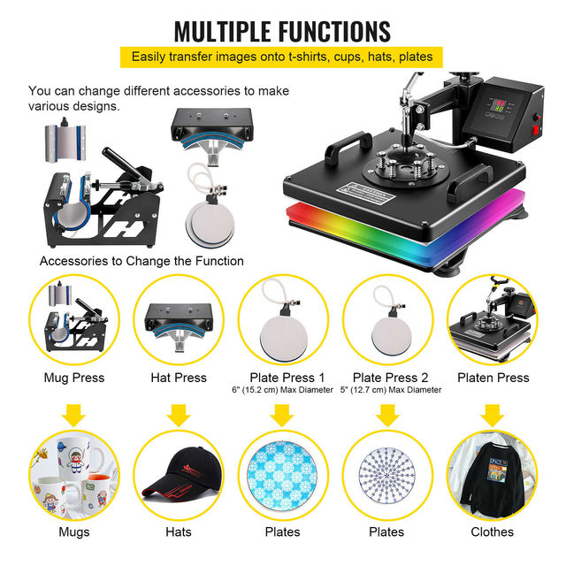 Heat Press Machine, Multi-Functional Heat Transfer, Two-Layer Insulation Technology