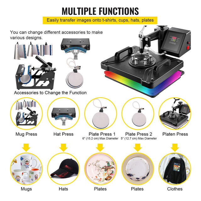 Heat Press Machine, Multi-Functional Heat Transfer, Two-Layer Insulation Technology