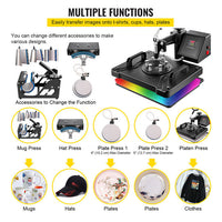 Heat Press Machine, Multi-Functional Heat Transfer, Two-Layer Insulation Technology