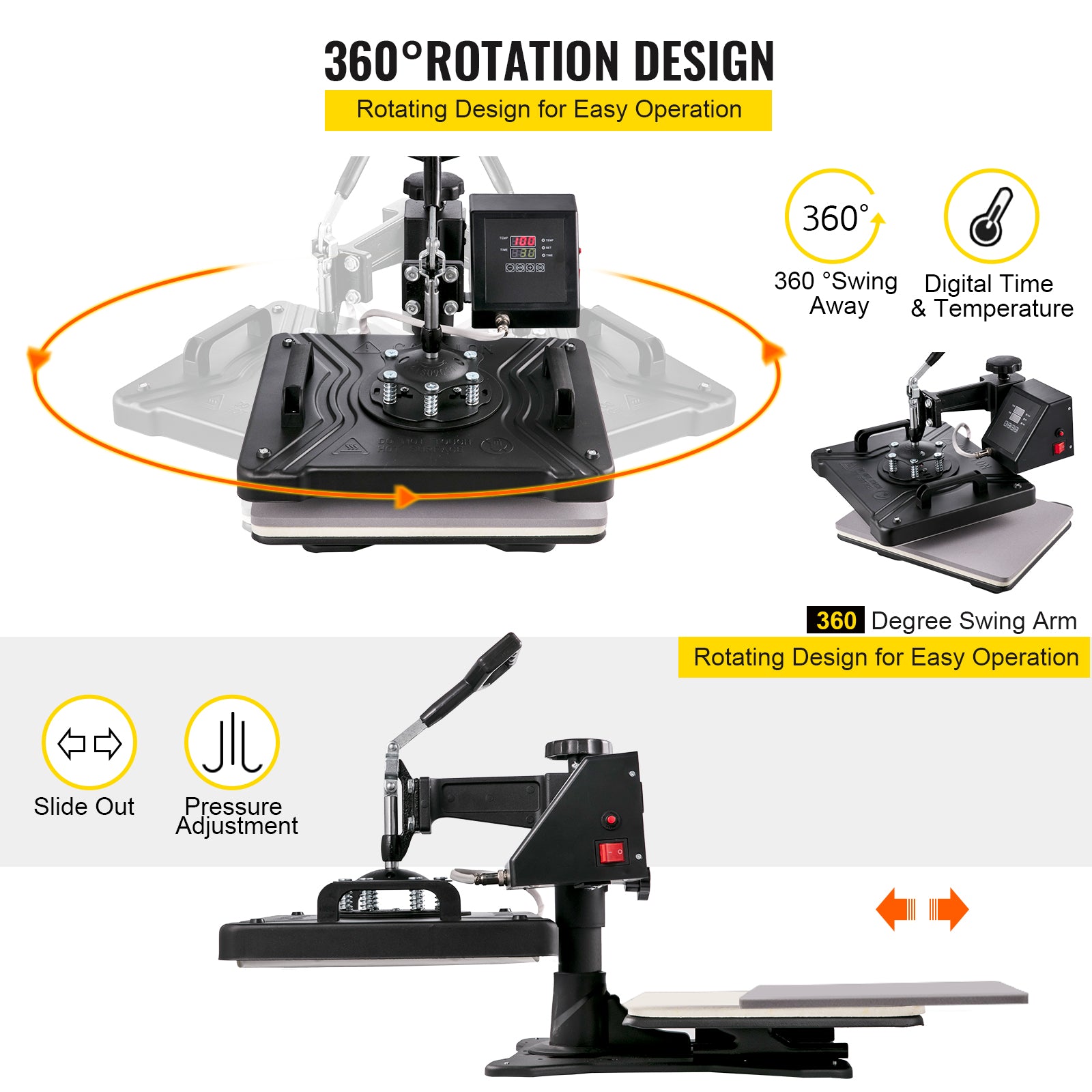 Heat Press Machine, Multi-Functional Heat Transfer, Two-Layer Insulation Technology