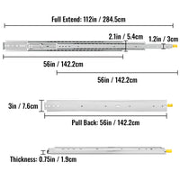 Drawer Slides with Lock, 500 lbs Bearing Capacity, Dual Lock