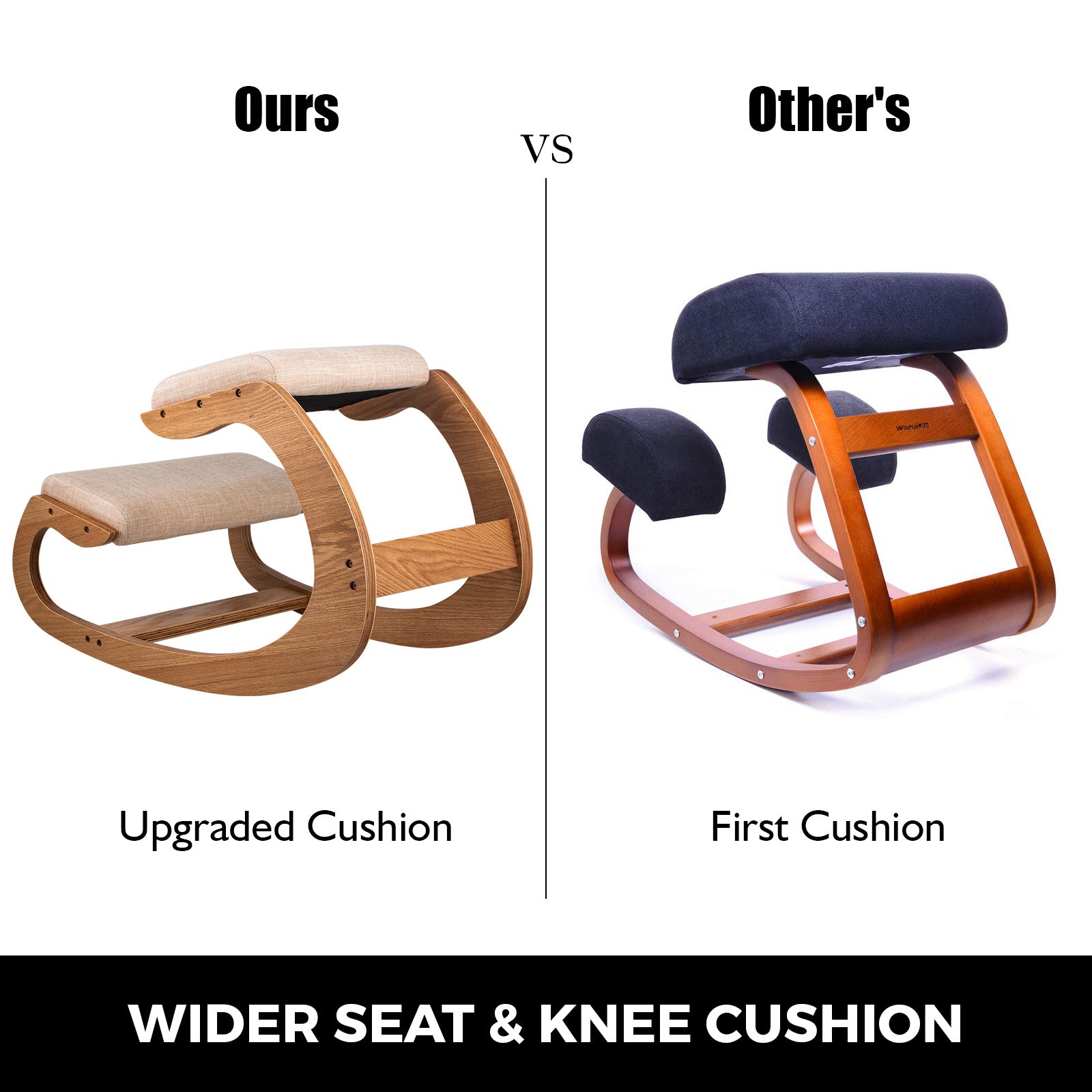 Knästol, ergonomisk design, tjock kudde