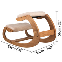 Ergonomic Kneeling Chair, Natural Birch Wood, 220lbs Load Capacity