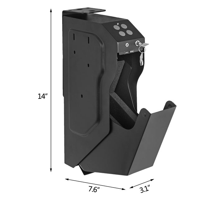 Biometric Handgun Safe Box, 120 Fingers Capacity, Password Entry, Steel Construction