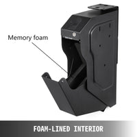 Biometric Handgun Safe Box, 120 Fingers Capacity, Password Entry, Steel Construction