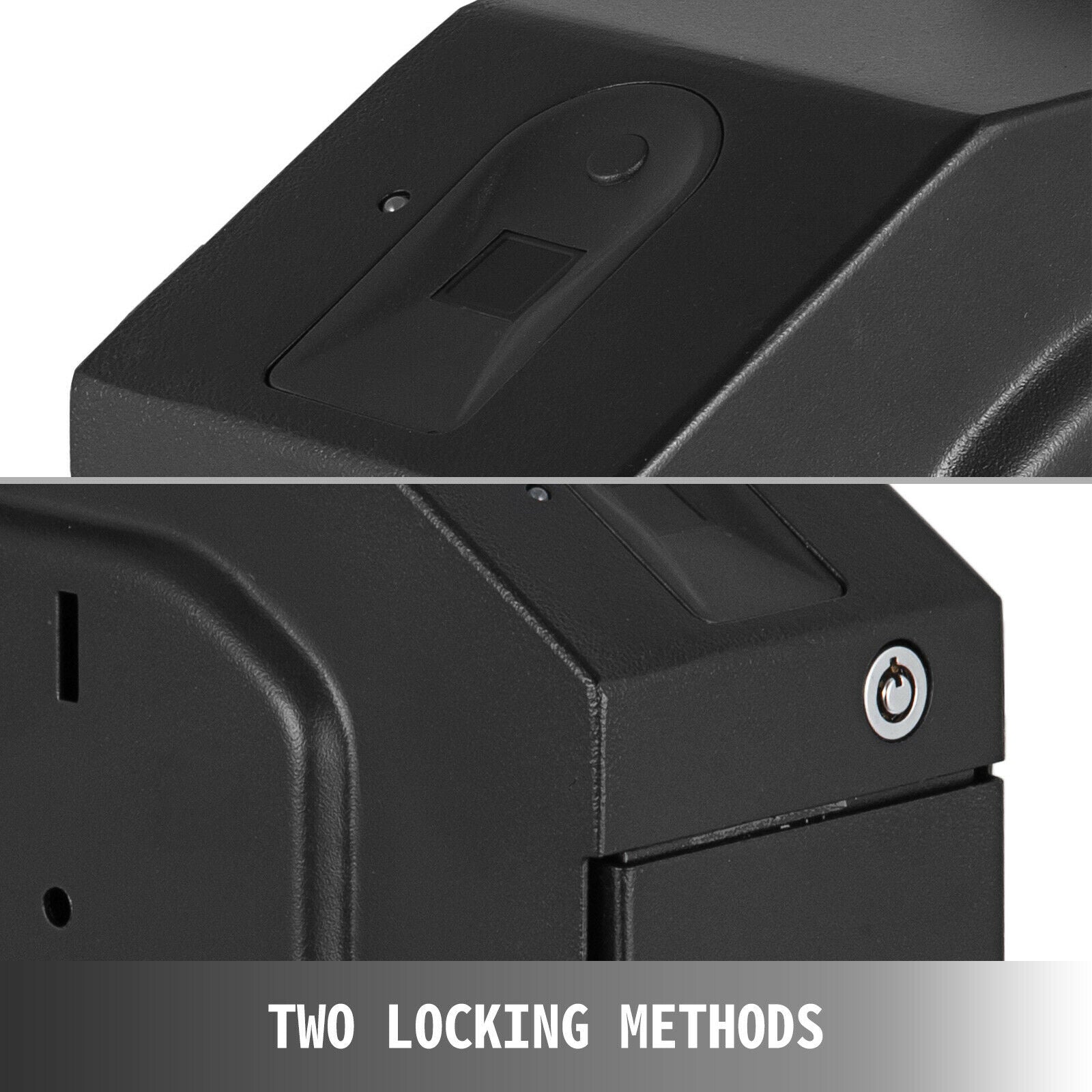 Biometric Handgun Safe Box, 120 Fingers Capacity, Password Entry, Steel Construction