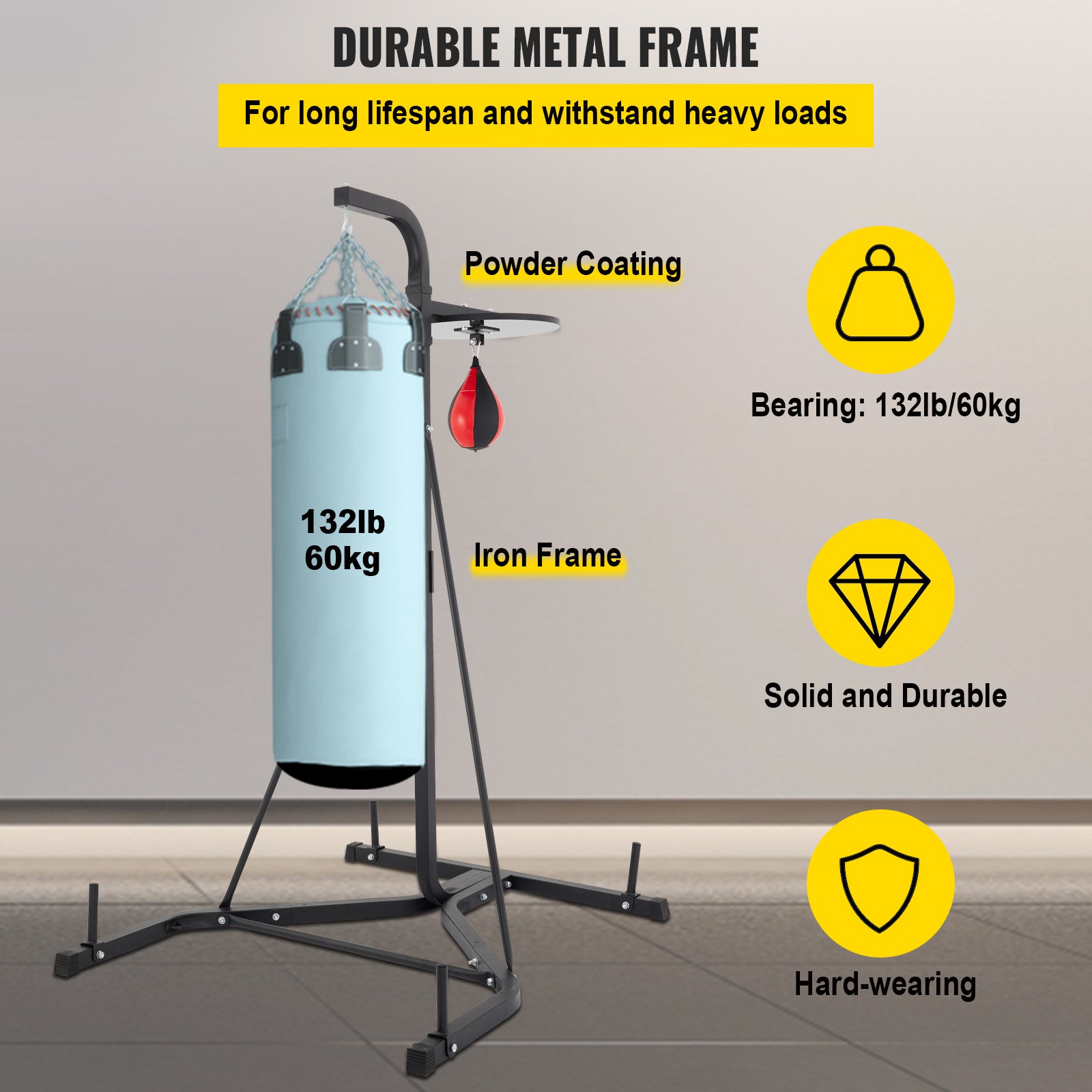 Boxing Bag Stand, Foldable, Heavy Bag Stand