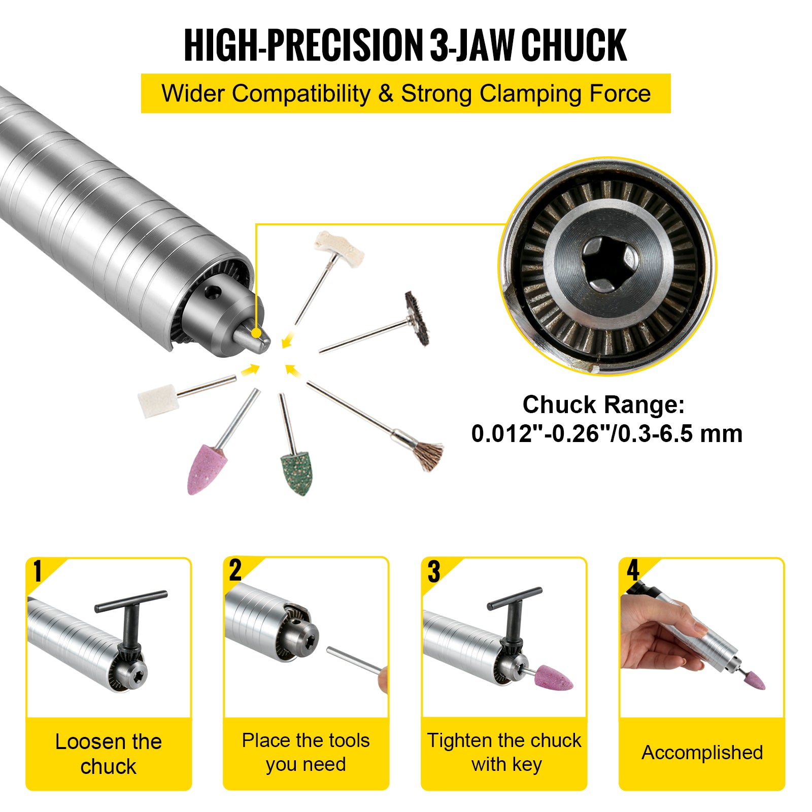 Flexshaft Grinder Kit, Metal, Træ & Sten Polering