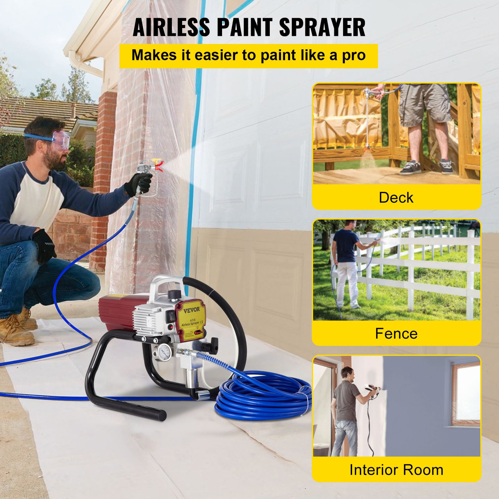 Wall Paint Sprayer, High Pressure, Professional Spray Gun