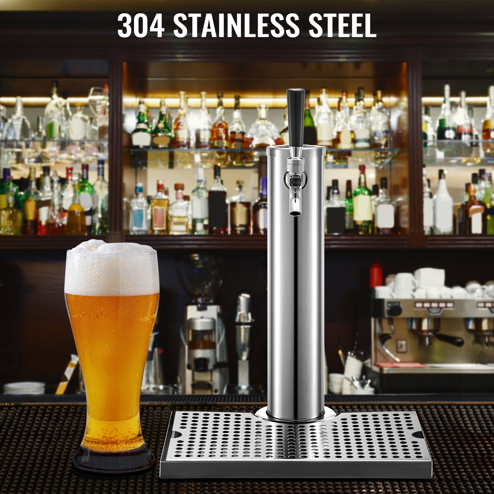 Homebrew Beer Tower, 304 Stainless Steel, Single Tap Column
