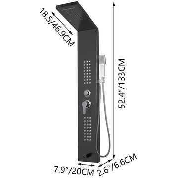 Brusepanel system, regnvejr, massagestråler