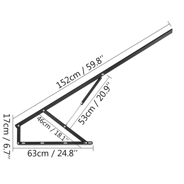 Bed Lift Mechanism, Heavy Duty Steel Material, Pneumatic Gas Poles