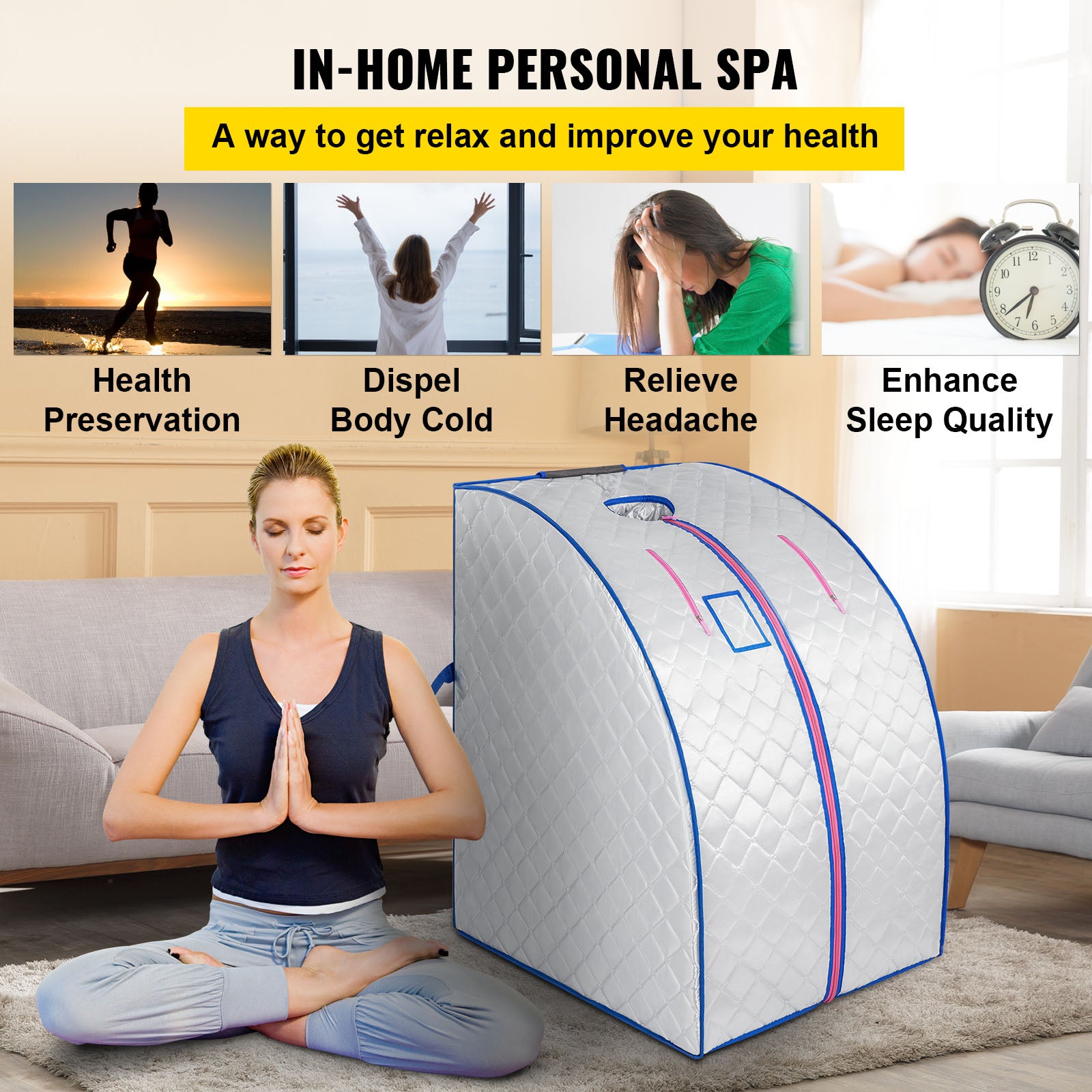 Portable Infrared Sauna, Foldable Chair, Massager & Heating Pad