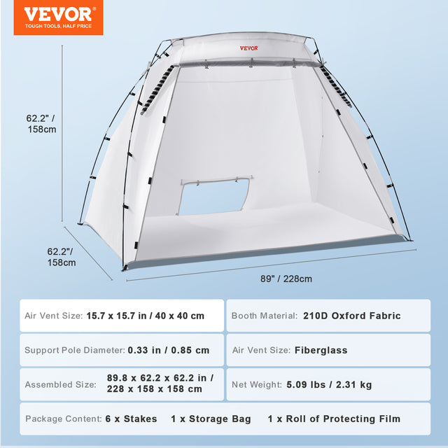 Portable Paint Booth Tent, Quick Assembly, Firm Construction