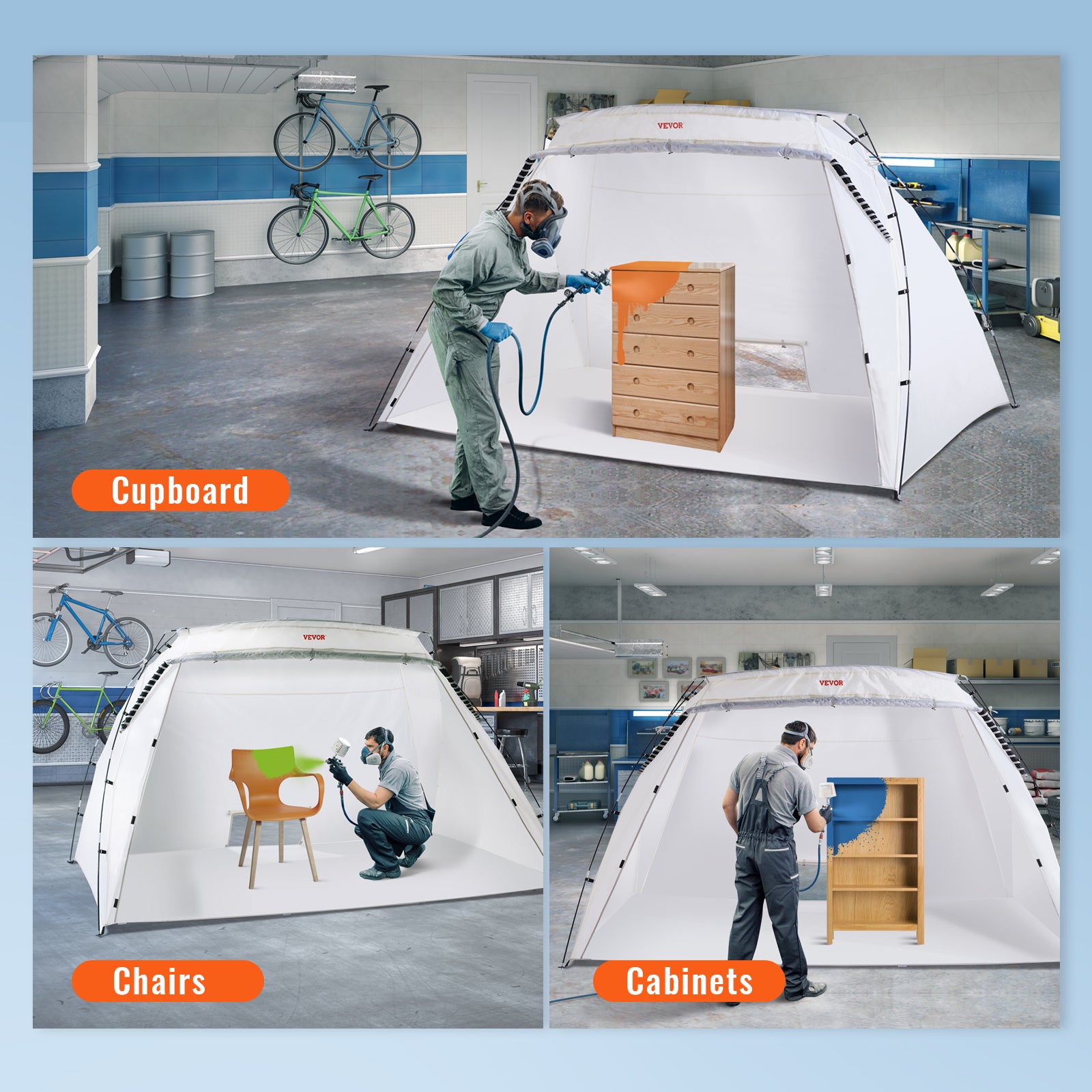 Portable Paint Booth Tent, Quick Assembly, Firm Construction