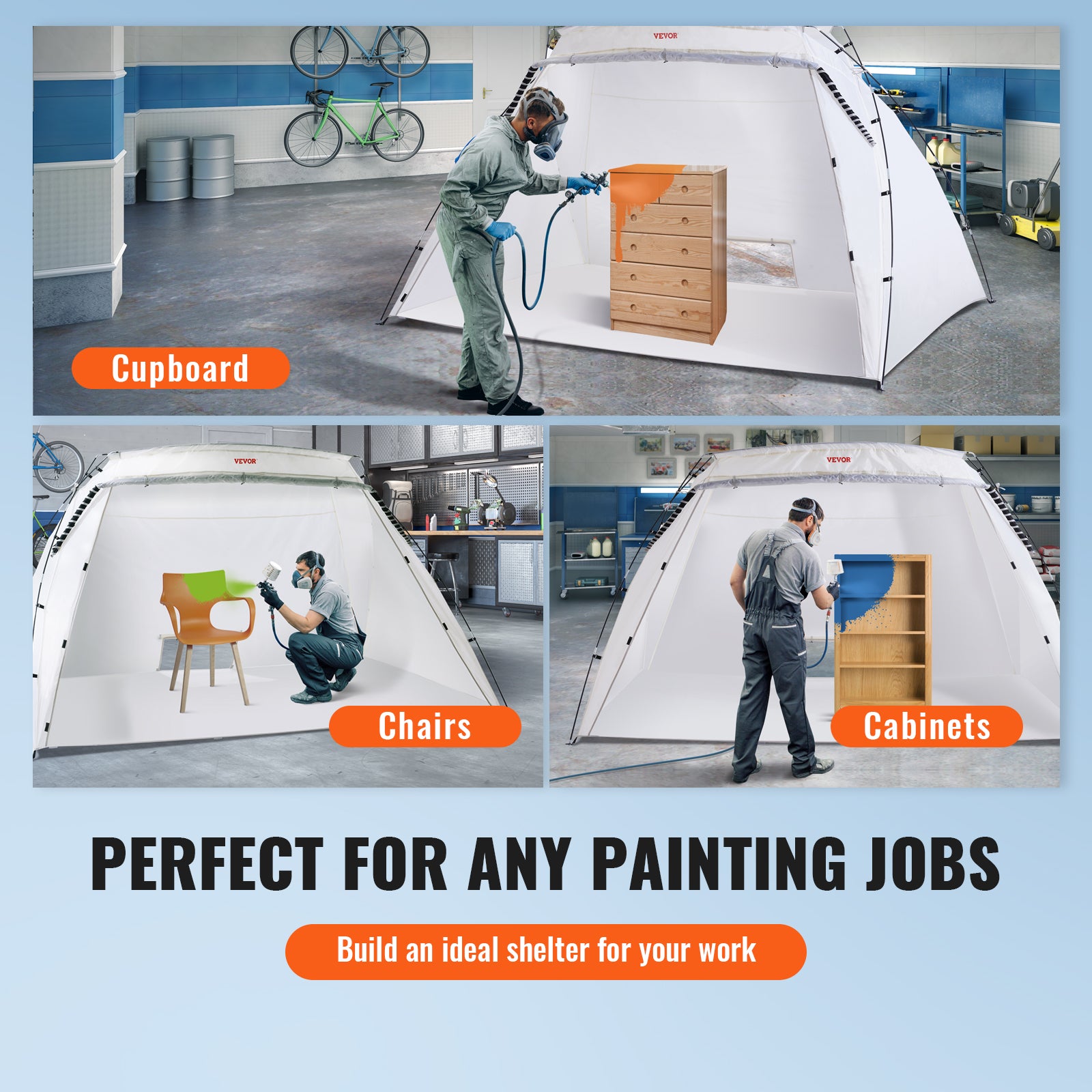 Portable Paint Booth Tent, Quick Assembly, Firm Construction