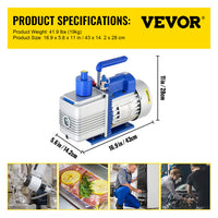 Refrigerant Vacuum Pump, Double Stage, HVAC & Auto Repair