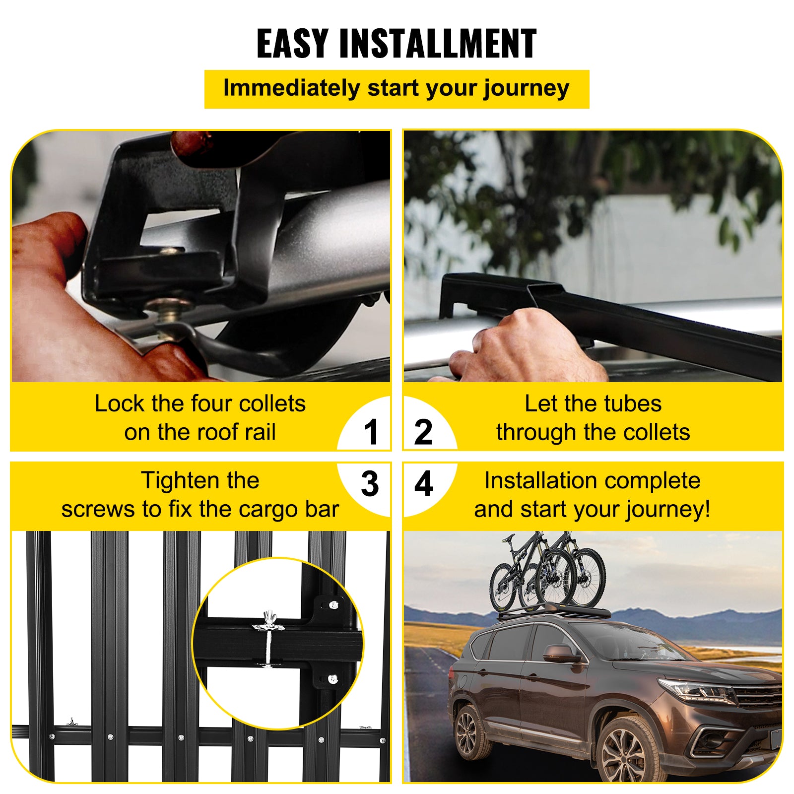 Car Roof Rack, 100KG Load Capacity, Universal Fit