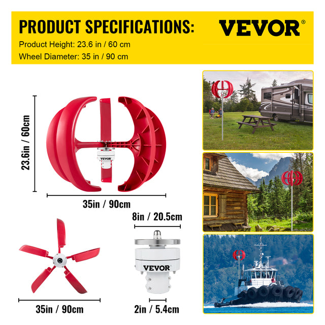 Vertikale Achsen-Windturbine, 400W Leistung, niedrige Startwindgeschwindigkeit