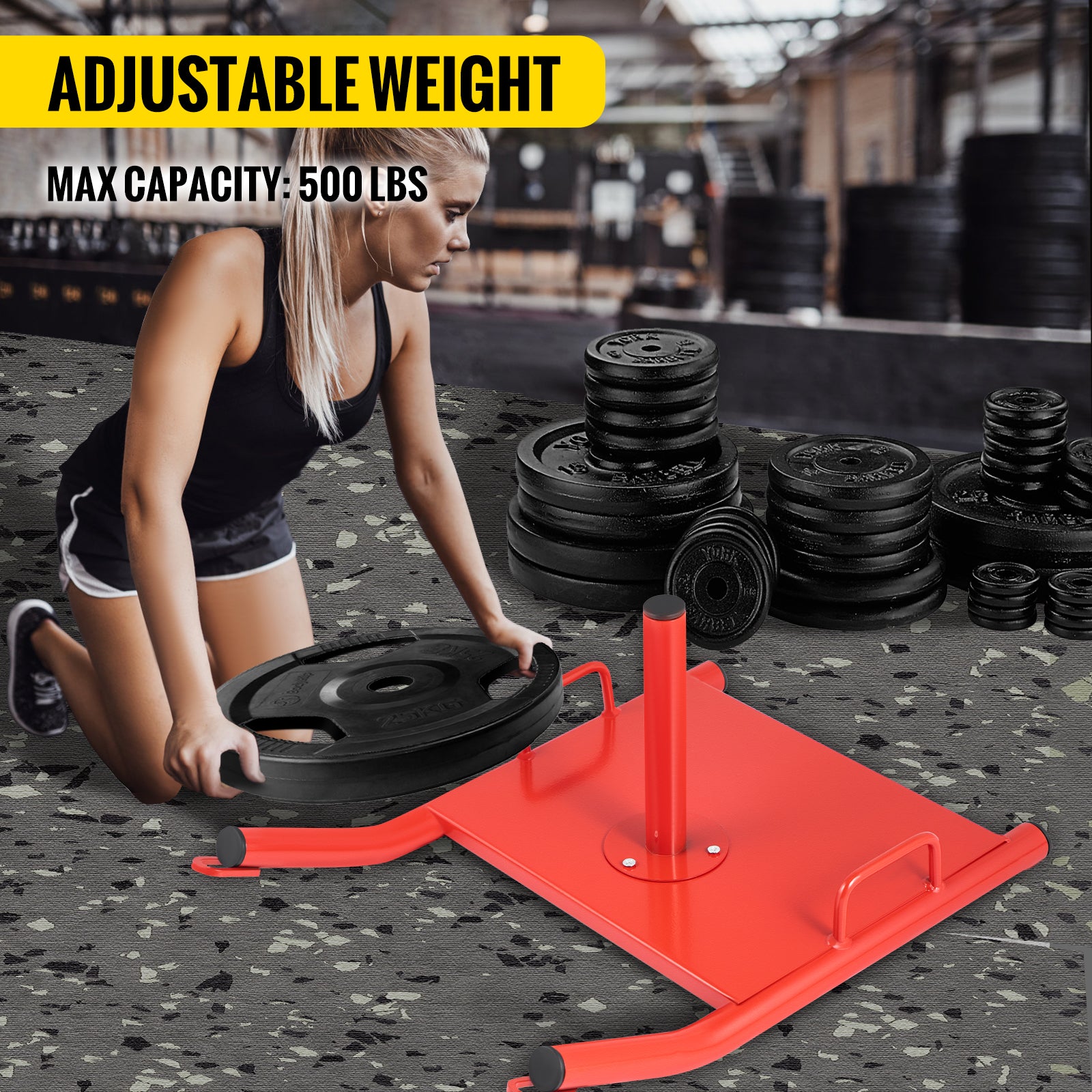 Greutate Sled Push Pull - Metal Durabil, Capacitate 500 lbs, Vers