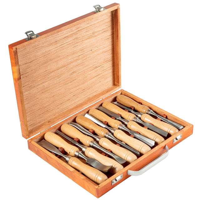 Wood Turning Chisel Set, High Speed Steel Blades, Aluminum Alloy & Beech Wood Grip