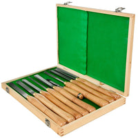 Wood Turning Chisel Set, High Speed Steel Blades, Aluminum Alloy & Beech Wood Grip