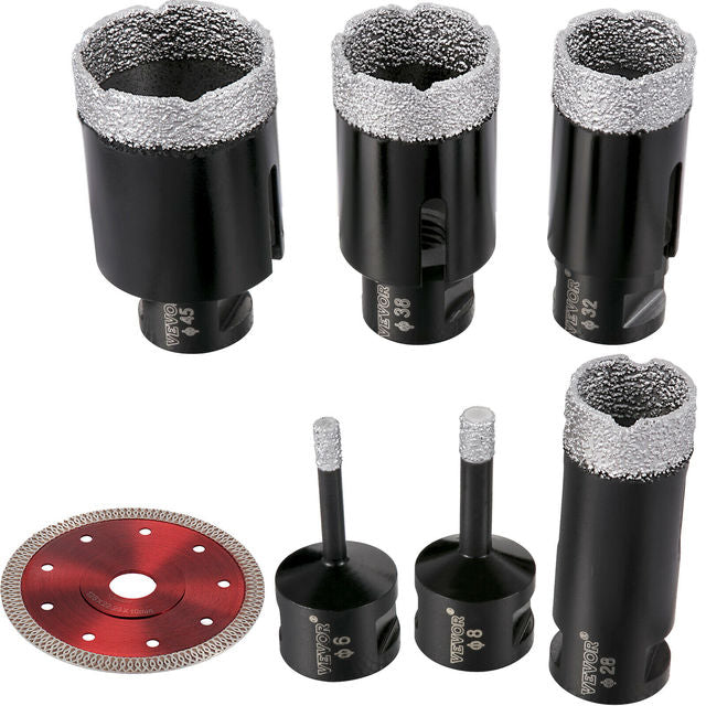 Diamond Drill Bits Set, High-Efficient Drilling, Vacuum Brazing Technology