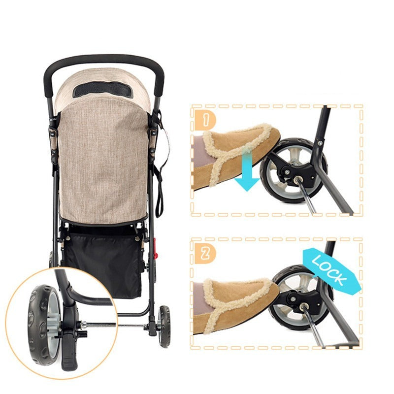 Honden & Katten Buggy, Incl. Opbergmandje, Waterdichte Coating